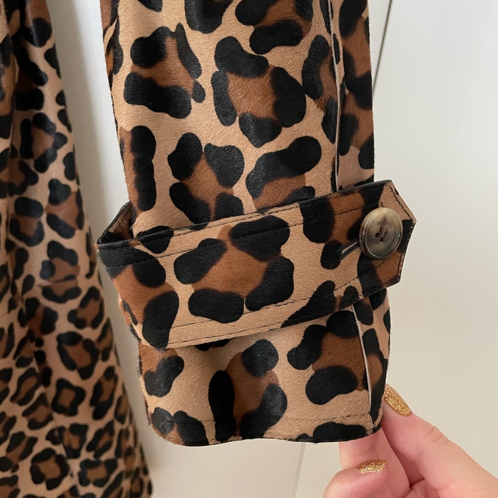 Michael Kors Collection Leopard-Print Trench Coat in Brown and Black - Picture 5 of 6